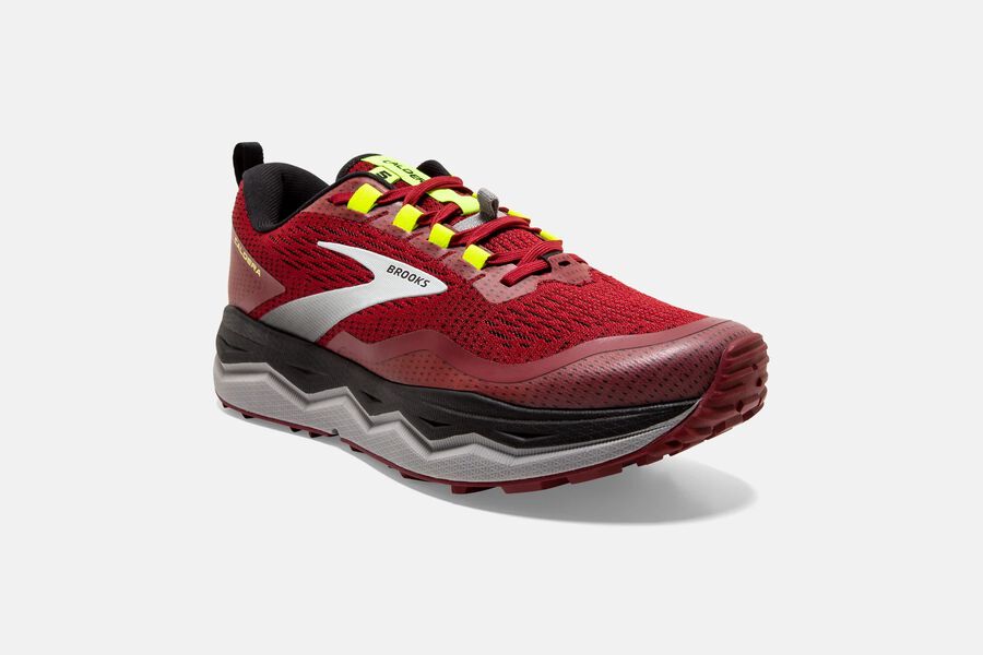 Brooks Israel Caldera 5 Trail Running Shoes Mens - Red/Silver/Black - AGJ-306217